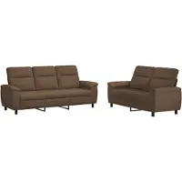 vidaXL Bankstel 2 pcs Bruin Stof