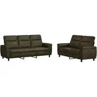 vidaXL Bankstel 2 pcs Leger Groen Kunst Suède Leer