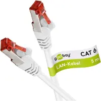 Goobay 92761 CAT 6 netwerkkabel, LAN-kabel voor Gigabit Ethernet, S-FTP, dubbel afgeschermd