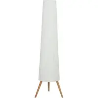 HOMCOM Floor Lamp-Hout, Stof-46L x 46B x 153H cm-Wit