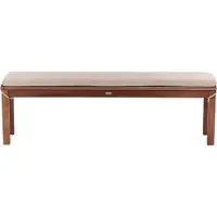 Beliani TUSCANIA - Tuinbank met kussen - Lichtbruin/beige - Eucalyptushout