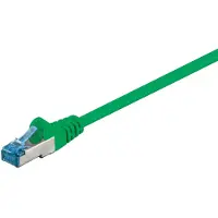 Goobay 10x 93849 CAT 6A Patchkabel, S/FTP (PiMF), Grün, 7.5 m - Kupferleiter (CU), halogenfreier Kabelmantel (LSZH)