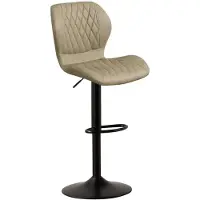 Sonstiges Barkruk met rugleuning, 360° draaibaar, in hoogte verstelbaar, bekleed met kunstleer (PU), kleur: khaki, 1 stuk