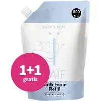 Naif 1+1 Gratis: Baby & Kids Verzorgende Badschuim Navulverpakking 500 Ml