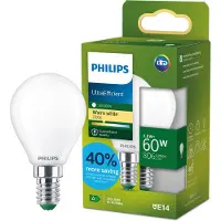 Philips UltraEfficient LED lamp - 60W - E27 fitting - Warmwit licht: 2700K - Mat glas - P45 kogellamp - Lange levensduur