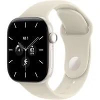 Apple Watch Series 12 GPS + Cellular 42 mm Keramische Case Pearl White met Sport Band Sand - S/M