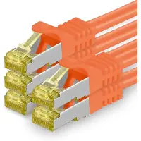 1aTTack.de Netwerkkabel Cat.7, 1,5 meter, oranje, 5 stuks. Cat7 Ethernetkabel, netwerkkabel