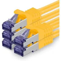 1aTTack.de Netwerkkabel Cat.7, 0,5 meter - Geel - 5 stuks - Cat7 patchkabel (SFTP/PIM)