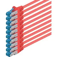 1aTTack.de CAT6 Gigabit LAN-netwerkkabel - 10 stuks, 1,5 meter, 1000 Mbit/s - RJ45, rood