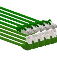 1aTTack.de , 0,25 meter, CAT6, 90° gebogen, LAN-netwerkkabel RJ45, 5 stuks - groen