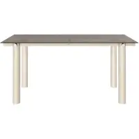 Ferm Living Atura eettafel Light cashmere-dark tinted glass, 90x160 cm