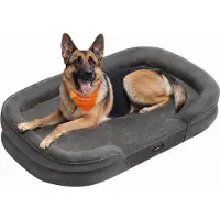 Songmics Orthopedisch hondenbed met verhoogde randen – 122 x 85 x 18 cm – groen