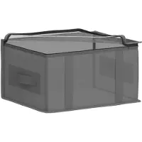 vidaXL Opbergbox met transparant bovenraam, antracietkleurig