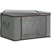 vidaXL opbergdoos met doorzichtige zijkant Grijs 55 x 35 x 32 cm