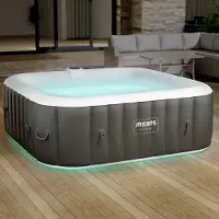 Arebos Spa Whirlpool voor 6 personen | 185x185 cm, 130 jets, LED-verlichting en bubbelmassage