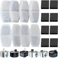 Sonstiges Vervangingsfilters voor kattenfonteinen, 16 stuks, universeel compatibel met modellen van 3,2 liter tot 2,2 liter, met meerdere filtersystemen, actieve kool en spons
