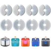 Sonstiges Vervangingskit voor kattenfonteinfilters, 8 stuks, met drievoudige filtratie, geschikt voor drinkfonteinen van 2 liter/2,5 liter