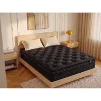 Vente-unique Matras 180 x 200 cm hybride met pocketveren, geïntegreerde topper en zwarte tijk 30 cm dik - van YSMÉE GAMIANI