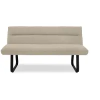 Bommel Wonen Eetkamerbank Paris - 160 cm - stof Lodge Clay - pocketvering - poot zwart