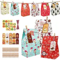 Sonstiges Adventskalender om zelf te vullen. DIY knutselset met 24 zakjes, cijferstickers, kaartjes, klemmetjes en touw
