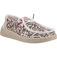 HEY DUDE HEYDUDE Wendy Espadrille Retro Palm Katoenmix Dames Downtown Bruin/Egret Espadrilles