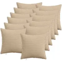 vidaXL Kussensloop 12 st HEERLEN Taupe 50 x 50 cm corduroy