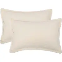 vidaXL Kussensloop 2 st HOUTEN Crèmekleurig 40 x 60 cm Bouclé