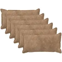 vidaXL Kussensloop 6 st HOUTEN Taupe 40 x 70 cm Microfiber Fleece