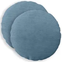vidaXL Kussensloop 2 st HEERLEN Blauw Diam. 30 cm corduroy