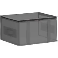vidaXL Opbergbox met transparant bovenraam, antracietkleurig