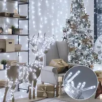 Lapamax LED-lichtketting, 30 meter, 300 LED's, koud wit licht, 8 lichtmodi. Geschikt voor kerstboomverlichting, decoratie voor kerstboom, Halloweenfeest, tuin