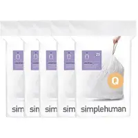 Simplehuman Vuilniszakken met trekband 50-65 liter | code Q | 5 x 20 stuks
