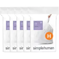 Simplehuman Vuilniszakken met trekband 30-35 liter | code H | 5 x 20 stuks