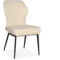 Bommel Wonen Eetkamerstoel Beau - hoge rug - stof Rhythm Ecru - pocketvering - poot zwart - OP=OP