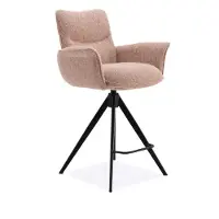 Bommel Wonen Barstoel Kaya - armleuningen - draaibaar - stof Lodge Blossom - pocketvering - poot zwart - sale