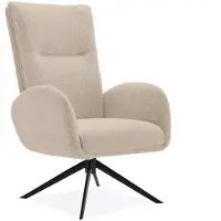 Bommel Wonen Draaifauteuil Whisper Hoog - stof Lodge Linen - pocketvering - poot zwart
