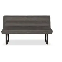 Bommel Wonen Eetkamerbank Paris - 160 cm - stof Magnum Graphite - pocketvering - poot zwart