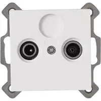 Kopp - Televisie/Radio Contactdoos - Wandcontactdoos Coax - Athenis - Inbouw - Helder Glans Wit