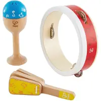 Hape Junior Percussieset - Kindermuziekinstrumenten Set voor Baby's en Peuters vanaf 12 Maanden