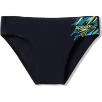 Speedo Medley Logo 7Cm Brief Heren - Zwemslip Heren met 7 Cm Pijp - Strakke Zwembroek Heren met Vormvaste Pasvorm - Sportzwembroek Heren met Voering - Zwart/Groen - S