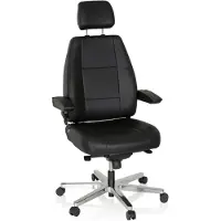 Hjh OFFICE 24 HOURS Leder - XXL bureaustoel Zwart