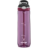 CONTIGO Ashland Autospout Waterfles met rietje | Grote BPA-vrije Drinkfles van 720ml | Sportfles | Lekvrije Drinkfles | Ideaal voor School, de Sportschool, Fiets, Hardlopen, Wandelen | Passionfruit