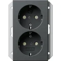 Gira Dubbele wandcontactdoos SCHUKO, 1-voudig, antraciet (273128)