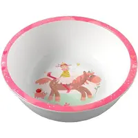 Haba kinderservies kom prinses en paard - melamine - roze - vaatwasserbestendig.