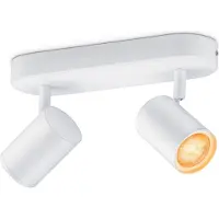 Philips Smart Lighting - Opbouwspot - 2 Spots - RGB - Gekleurd en instelbaar wit licht - Dimbaar - Wit - 2x5W - GU10 fitting - Werkt met de WiZ app - Wifi