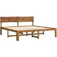 vidaXL Tweepersoonsbed met hoofdbord ROSTOCK Naturel 180 x 200 cm