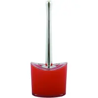 Spirella MSV Toiletborstel in houder/wc-borstel Aveiro - PS kunststof/rvs - rood/zilver - 37 x 14 cm - Toiletborstels