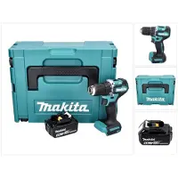 Makita DDF 487 T1J accuboormachine 18 V 40 Nm borstelloos + 1x oplaadbare accu 5.0 Ah + Makpac - zonder lader