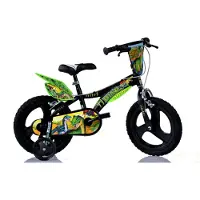 Dino Bikes Kinderfietssaurier T-Rex met zijwieltjes, klep en coole spatborden