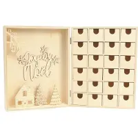 Graine Créative Houten Adventskalender, Kerst, 24 lades, 3D-figuren